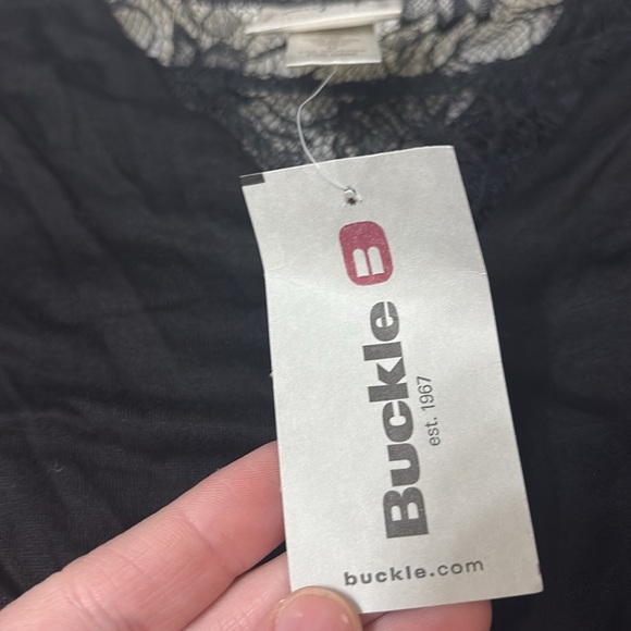 NWT Daytrip From Buckle Black Scoop Neck Lace Tank - Picture 3 of 12